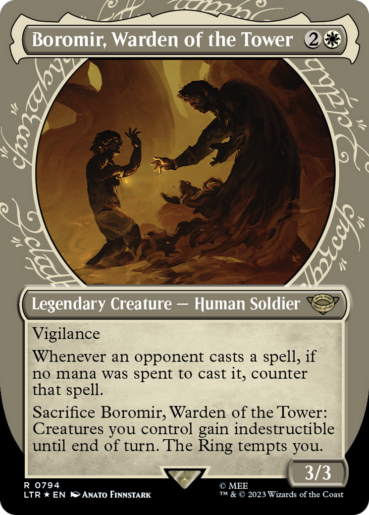 Boromir, Warden of the Tower (Showcase) (Surge Foil) [The Lord of the Rings: Tales of Middle-Earth] | Impulse Games and Hobbies
