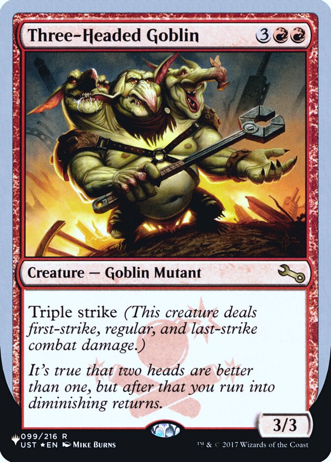 Three-Headed Goblin (Unfinity Foil Edition) [The List] | Impulse Games and Hobbies