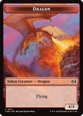 Dragon (0011) // Warrior Double-Sided Token [Tarkir: Dragonstorm Tokens] | Impulse Games and Hobbies