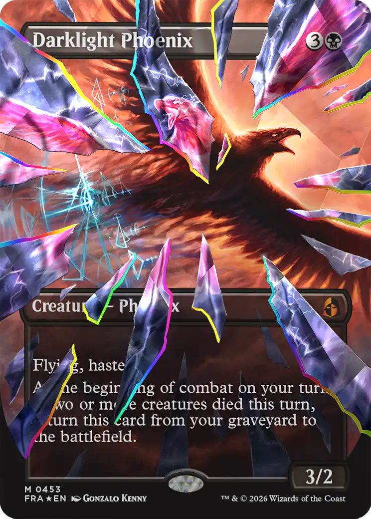 Darklight Phoenix (Borderless) (Facet Foil) (0453) [Reality Fracture] | Impulse Games and Hobbies