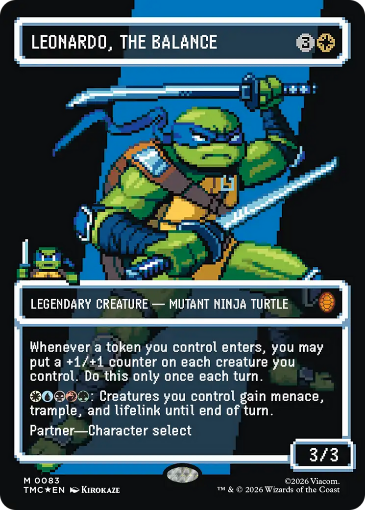Leonardo, the Balance (0083) (Borderless) (Surge Foil) [Teenage Mutant Ninja Turtles Commander] | Impulse Games and Hobbies