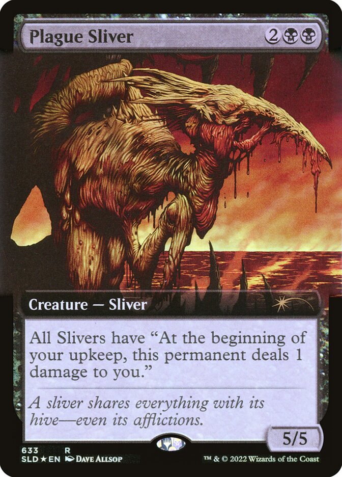 Plague Sliver (Extended Art) (Step-and-Compleat Foil) [Secret Lair Drop Promos] | Impulse Games and Hobbies