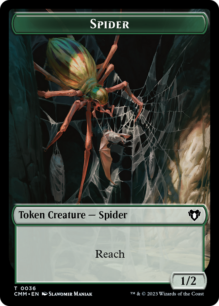 Wurm // Spider Double-Sided Token [Commander Masters Tokens] | Impulse Games and Hobbies