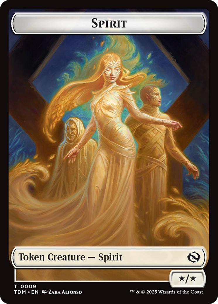 Spirit (0008) // Spirit (0009) Double-Sided Token [Tarkir: Dragonstorm Tokens] | Impulse Games and Hobbies