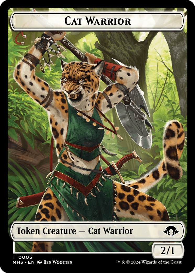 Cat Warrior Token [Modern Horizons 3 Tokens] | Impulse Games and Hobbies