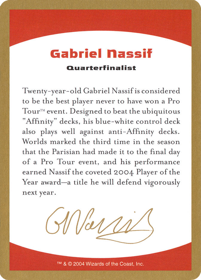 Gabriel Nassif Bio [World Championship Decks 2004] | Impulse Games and Hobbies