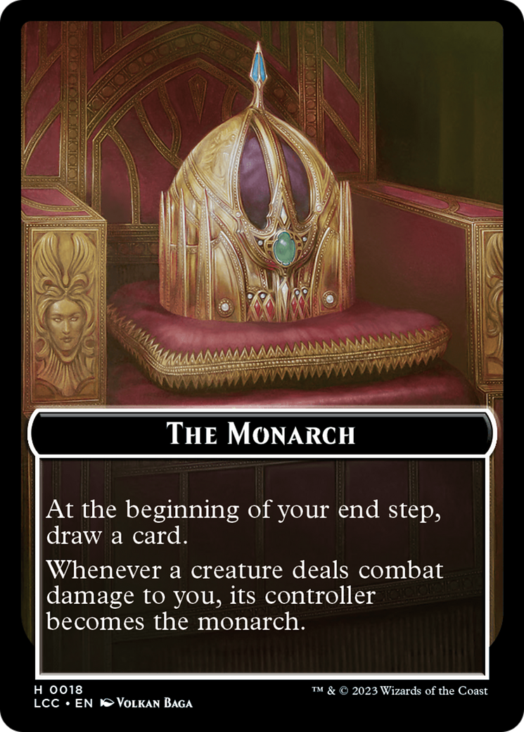 The Monarch // Dinosaur Double-Sided Token [The Lost Caverns of Ixalan Commander Tokens] | Impulse Games and Hobbies