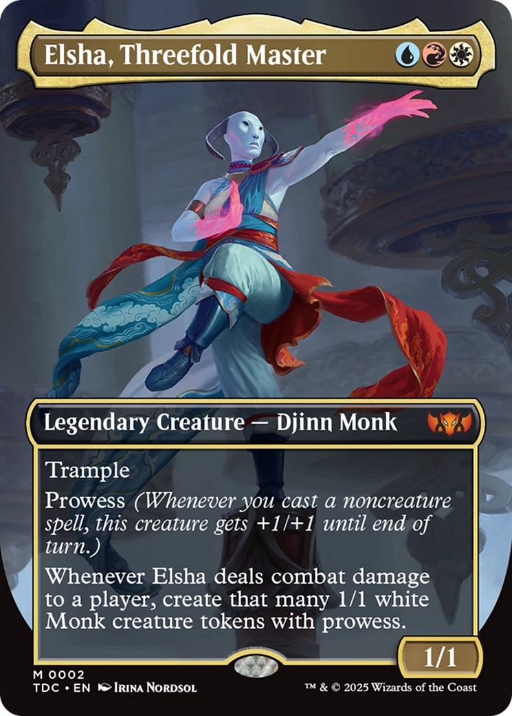 Elsha, Threefold Master (Borderless) [Tarkir: Dragonstorm Commander] | Impulse Games and Hobbies