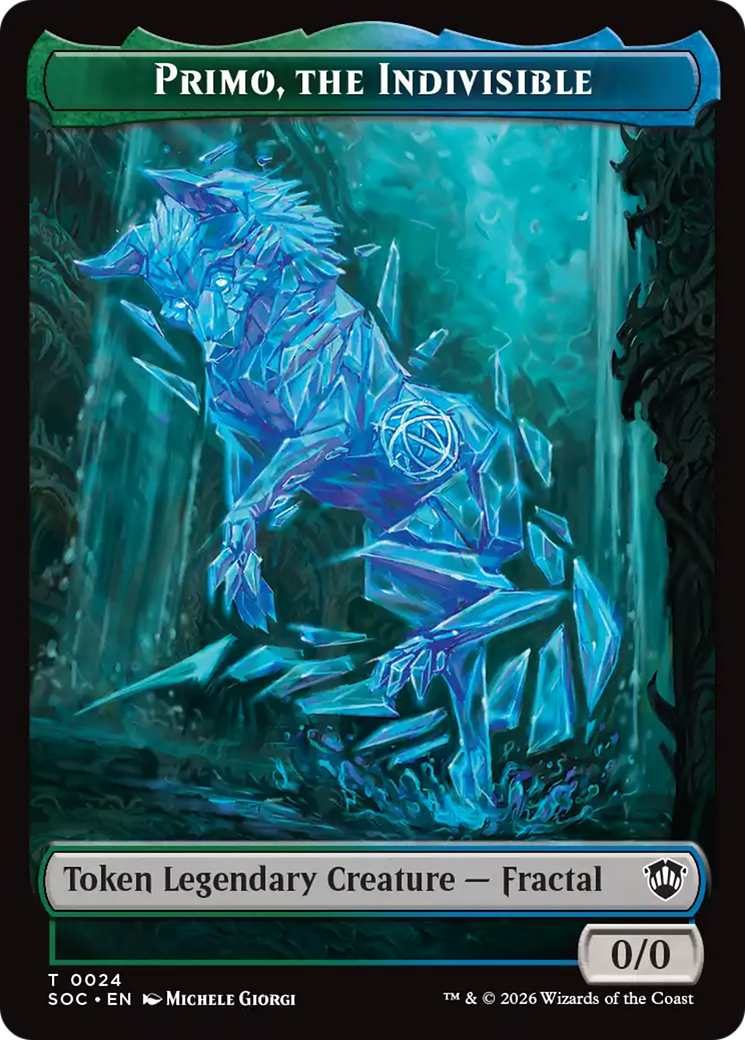Primo, The Indivisble // Treasure Double-Sided Token [Secrets of Strixhaven Commander Tokens] | Impulse Games and Hobbies