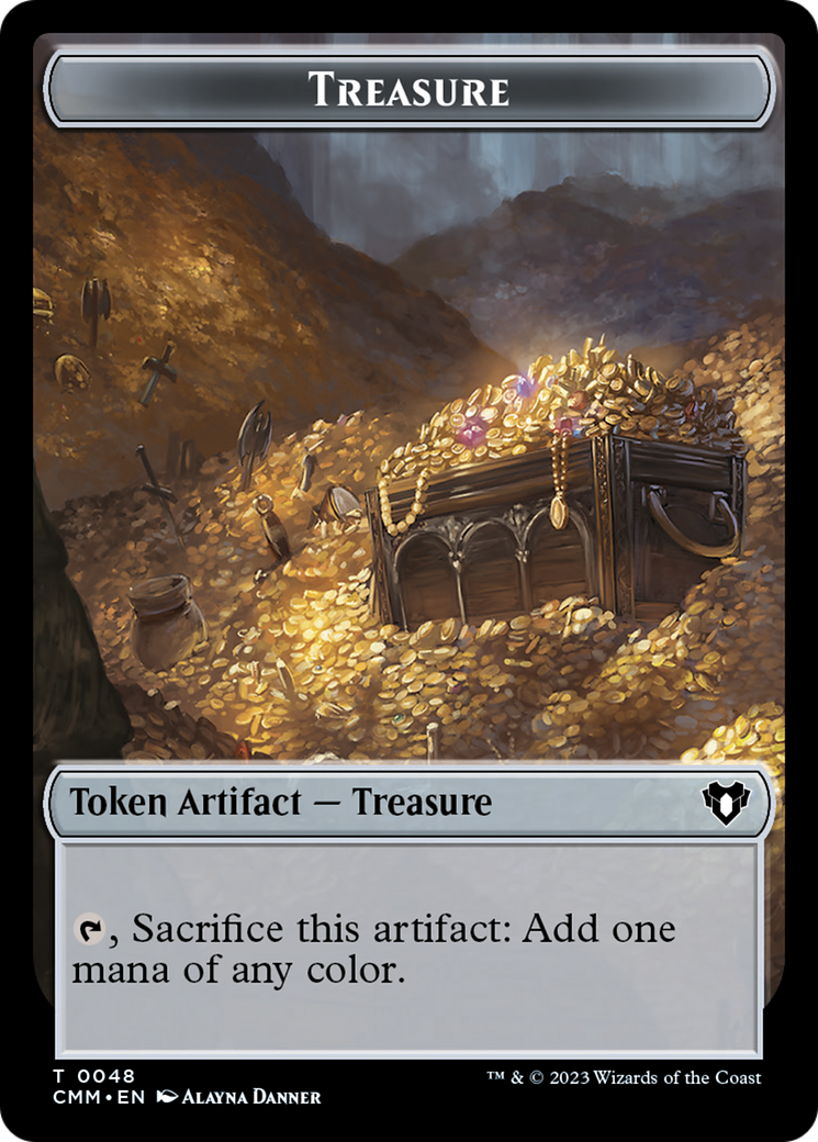 Treasure // Cat (0005) Double-Sided Token [Commander Masters Tokens] | Impulse Games and Hobbies