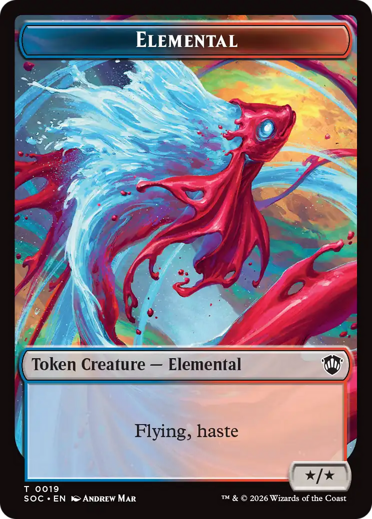 Dragon Illusion // Elemental (0019) Double-Sided Token [Secrets of Strixhaven Commander Tokens] | Impulse Games and Hobbies