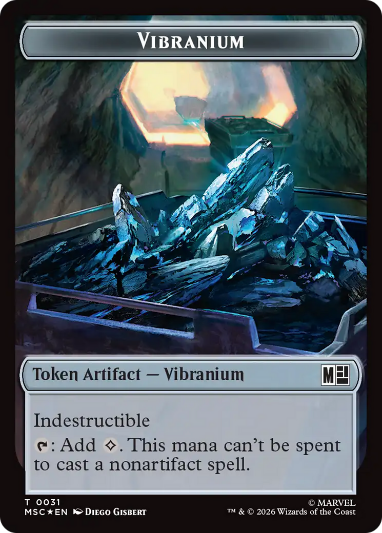 Angel (020) // Vibranium (031) Double-Sided Token (Surge Foil) [Marvel Super Heroes Commander Tokens] | Impulse Games and Hobbies