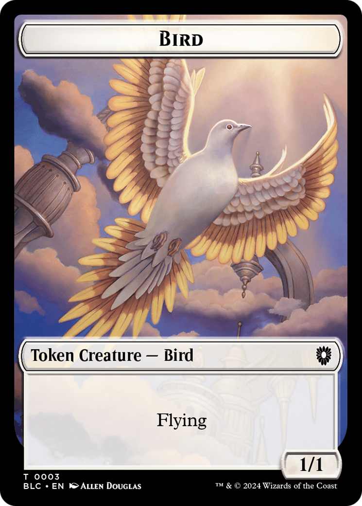 Storm Crow // Bird (003) Double-Sided Token [Bloomburrow Commander Tokens] | Impulse Games and Hobbies