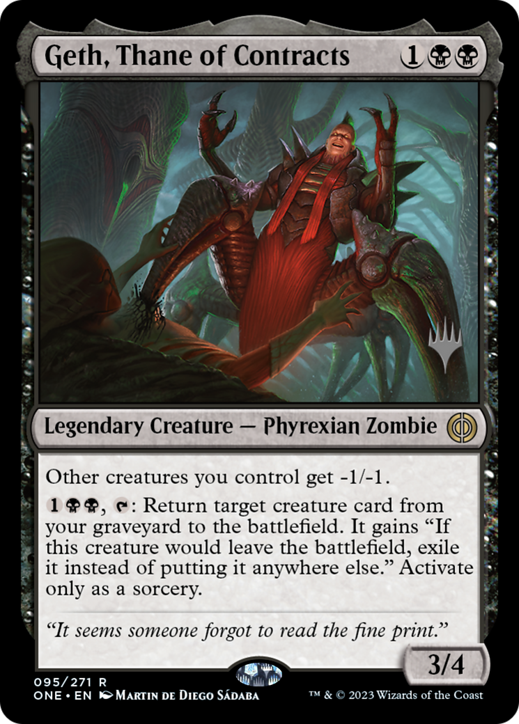 Geth, Thane of Contracts (Promo Pack) [Phyrexia: All Will Be One Promos] | Impulse Games and Hobbies