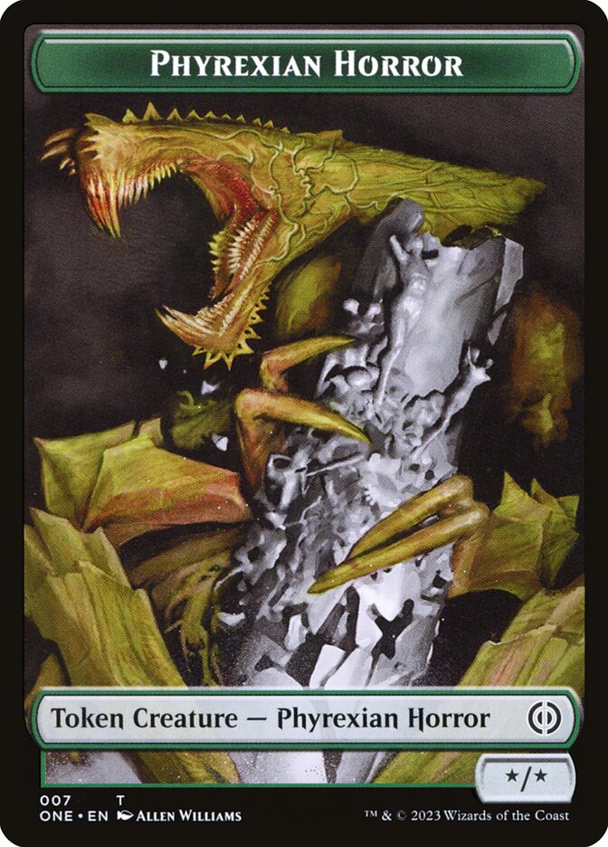 Phyrexian Goblin // Phyrexian Horror Double-Sided Token [Phyrexia: All Will Be One Tokens] | Impulse Games and Hobbies