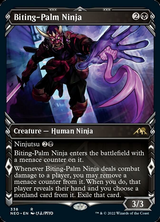 Biting-Palm Ninja (Showcase Ninja) [Kamigawa: Neon Dynasty] | Impulse Games and Hobbies