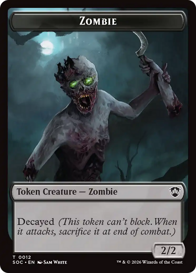 Snake // Zombie Double-Sided Token [Secrets of Strixhaven Commander Tokens] | Impulse Games and Hobbies