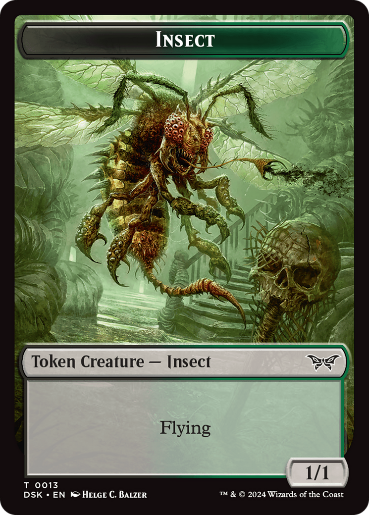 Insect (0013) // Spider Double-Sided Token [Duskmourn: House of Horror Tokens] | Impulse Games and Hobbies