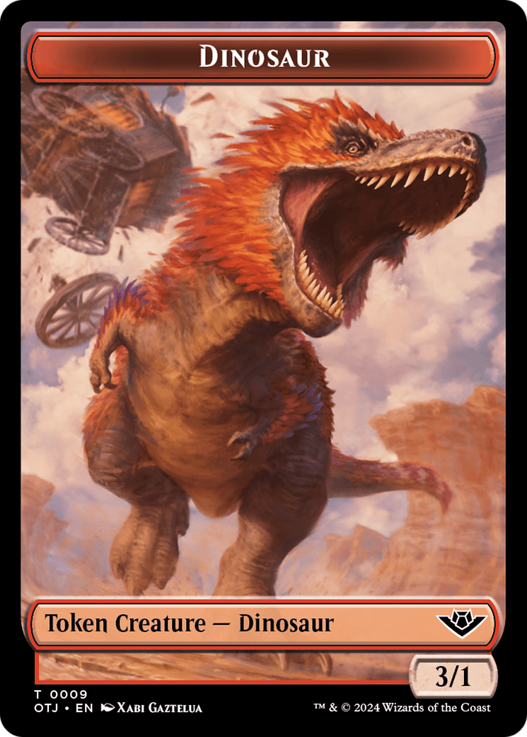 Treasure // Dinosaur Double-Sided Token [Outlaws of Thunder Junction Tokens] | Impulse Games and Hobbies