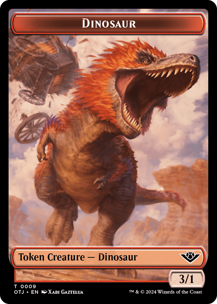 Dinosaur Token [Outlaws of Thunder Junction Tokens] | Impulse Games and Hobbies