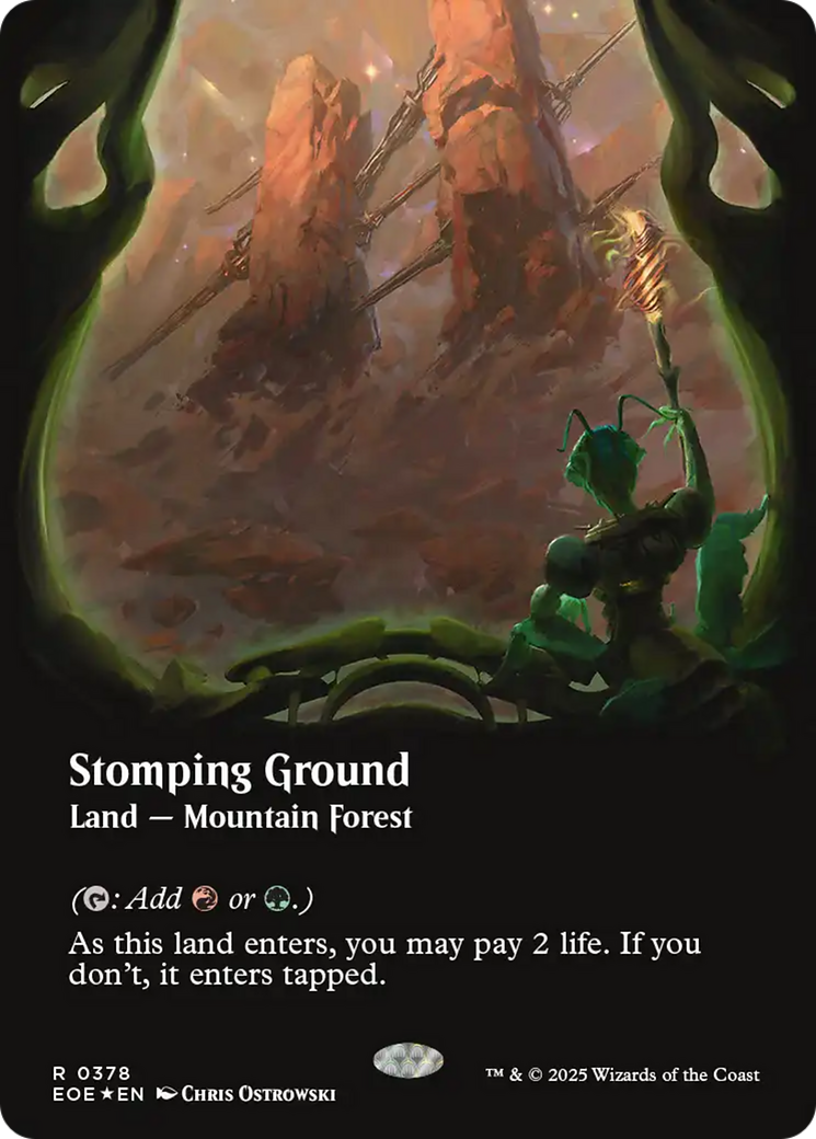 Stomping Ground (Borderless) (Galaxy Foil) [Edge of Eternities] | Impulse Games and Hobbies
