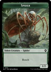 Spider // Blood Double-Sided Token [Bloomburrow Commander Tokens] | Impulse Games and Hobbies