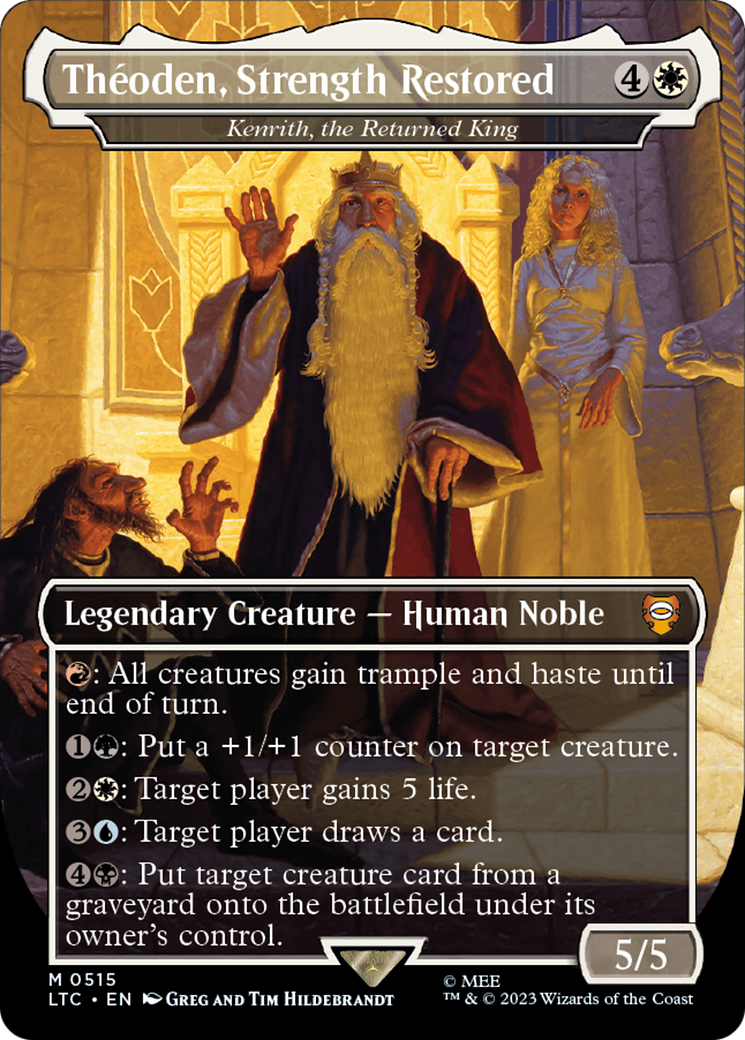 Theoden, Strength Restored - Kenrith, the Returned King (Borderless) [The Lord of the Rings: Tales of Middle-Earth Commander] | Impulse Games and Hobbies