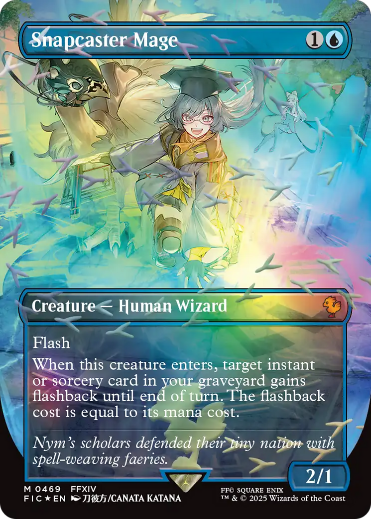 Snapcaster Mage (Borderless) (Chocobo Track Foil) [FINAL FANTASY Commander] | Impulse Games and Hobbies