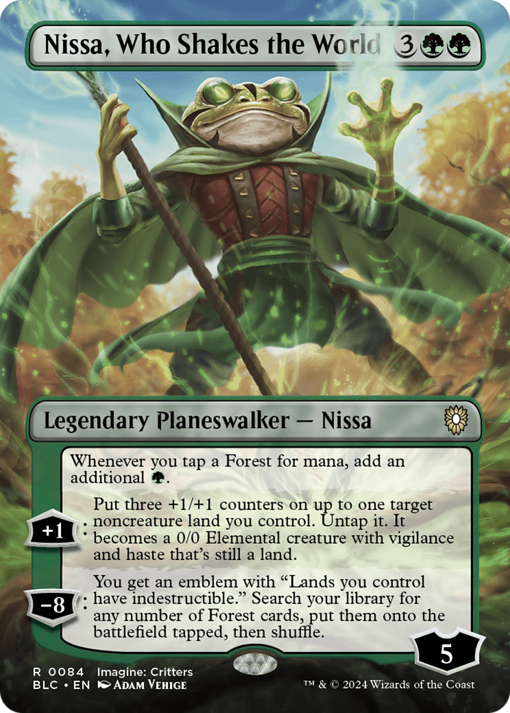 Nissa, Who Shakes the World (Borderless) [Bloomburrow Commander] | Impulse Games and Hobbies