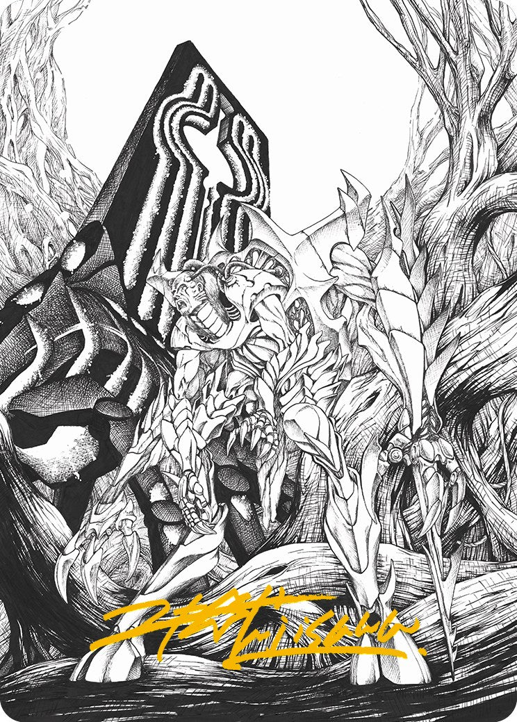 Lukka, Bound to Ruin Art Card (Gold-Stamped Signature) [Phyrexia: All Will Be One Art Series] | Impulse Games and Hobbies