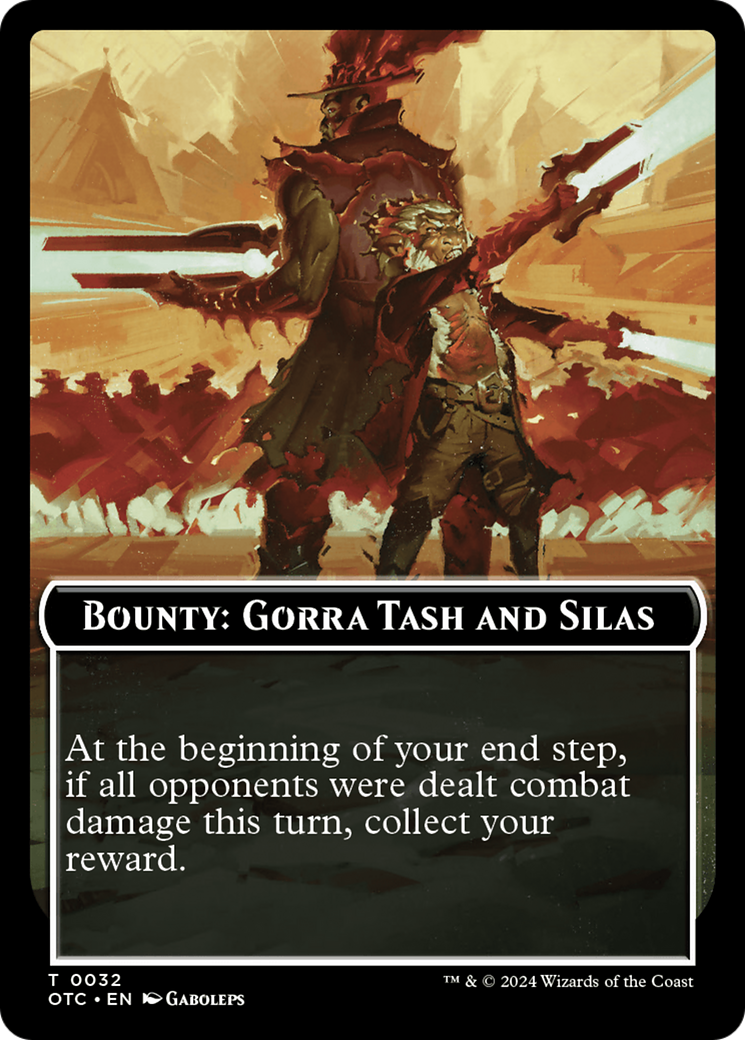 Bounty: Gorra Tash and Silas // Bounty Rules Double-Sided Token [Outlaws of Thunder Junction Commander Tokens] | Impulse Games and Hobbies