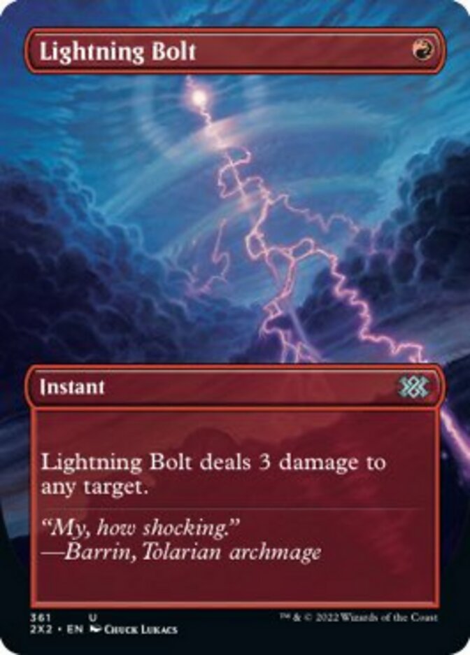 Lightning Bolt (Borderless Alternate Art) [Double Masters 2022] | Impulse Games and Hobbies