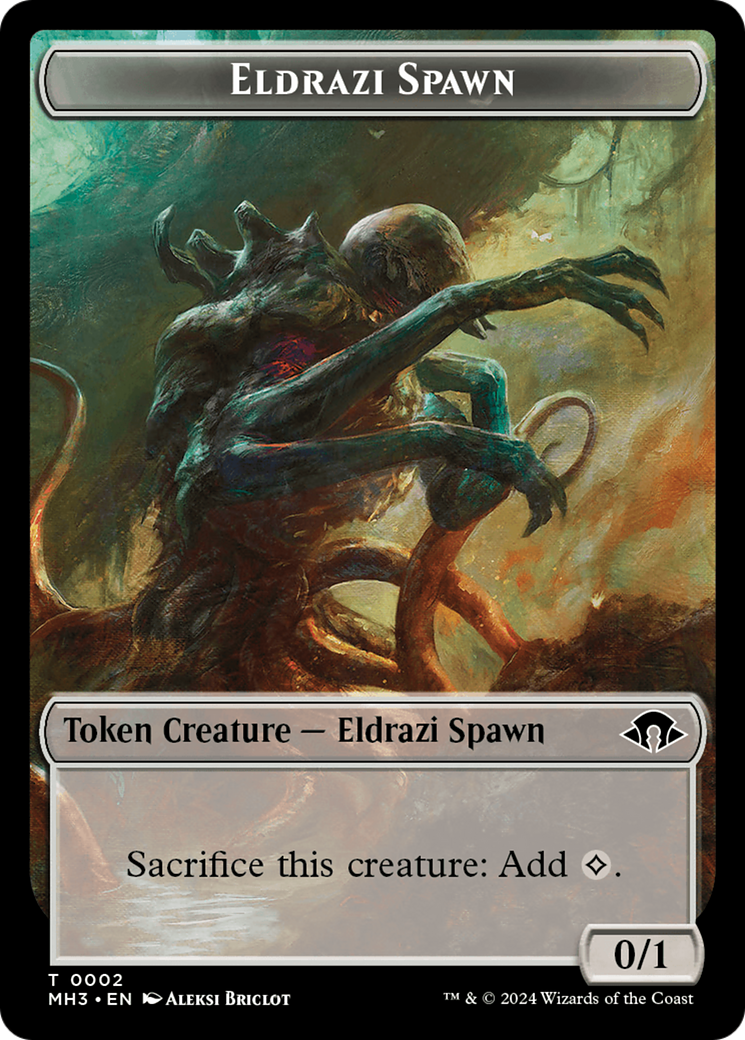 Eldrazi Spawn // Cat Warrior Double-Sided Token [Modern Horizons 3 Tokens] | Impulse Games and Hobbies