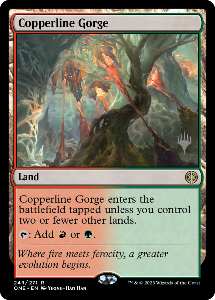 Copperline Gorge (Promo Pack) [Phyrexia: All Will Be One Promos] | Impulse Games and Hobbies