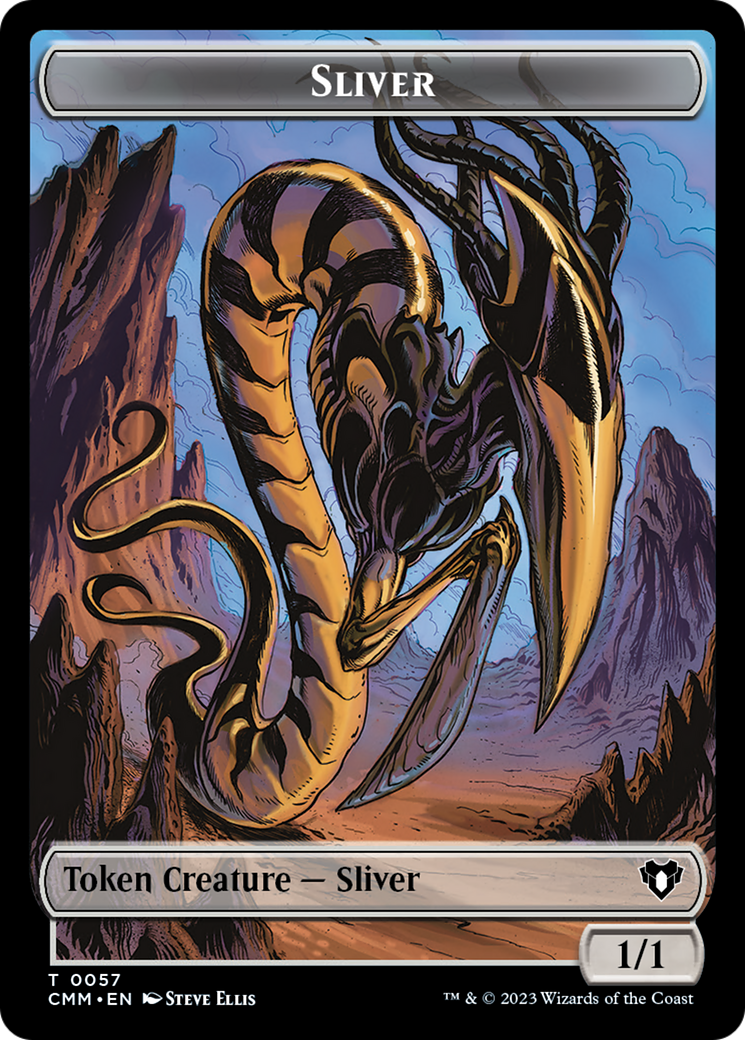 Copy (54) // Sliver Double-Sided Token [Commander Masters Tokens] | Impulse Games and Hobbies
