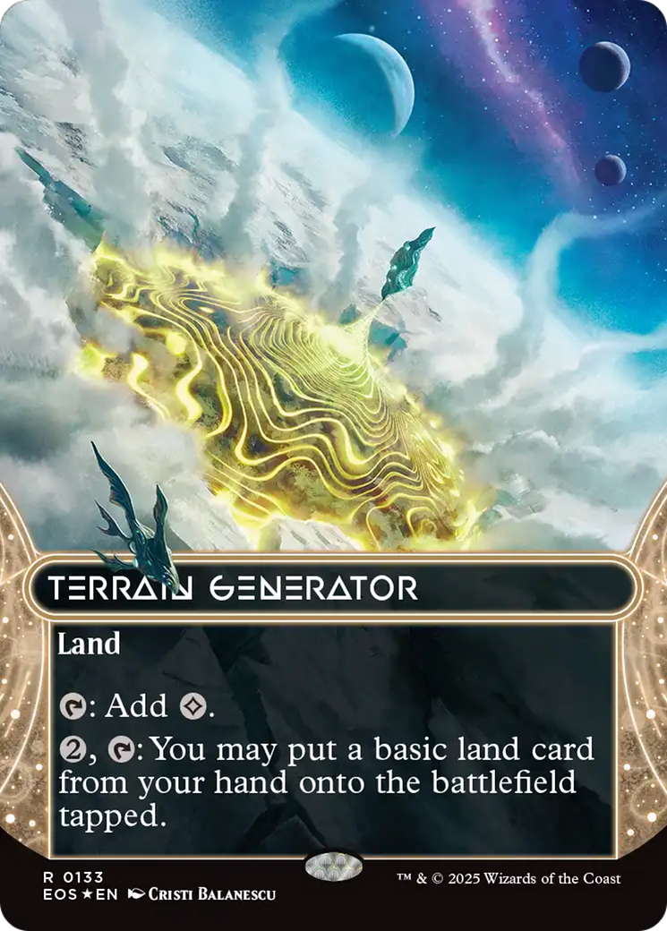 Terrain Generator (0133) (Borderless) (Galaxy Foil) [Edge of Eternities: Stellar Sights] | Impulse Games and Hobbies