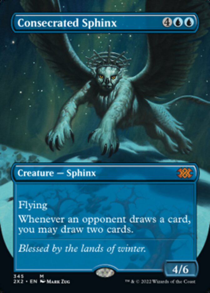 Consecrated Sphinx (Borderless Alternate Art) [Double Masters 2022] | Impulse Games and Hobbies