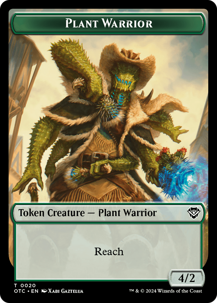 Plant Warrior // Plant Double-Sided Token [Outlaws of Thunder Junction Commander Tokens] | Impulse Games and Hobbies