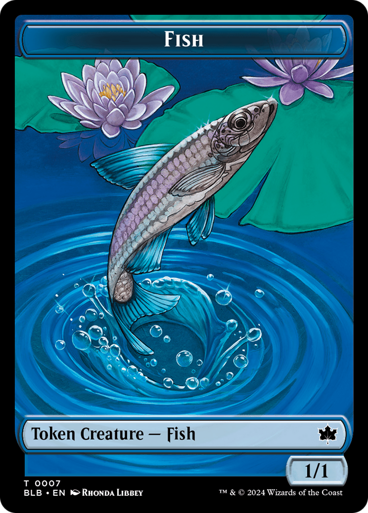 Fish // Iridescent Vinelasher Double-Sided Token [Bloomburrow Tokens] | Impulse Games and Hobbies