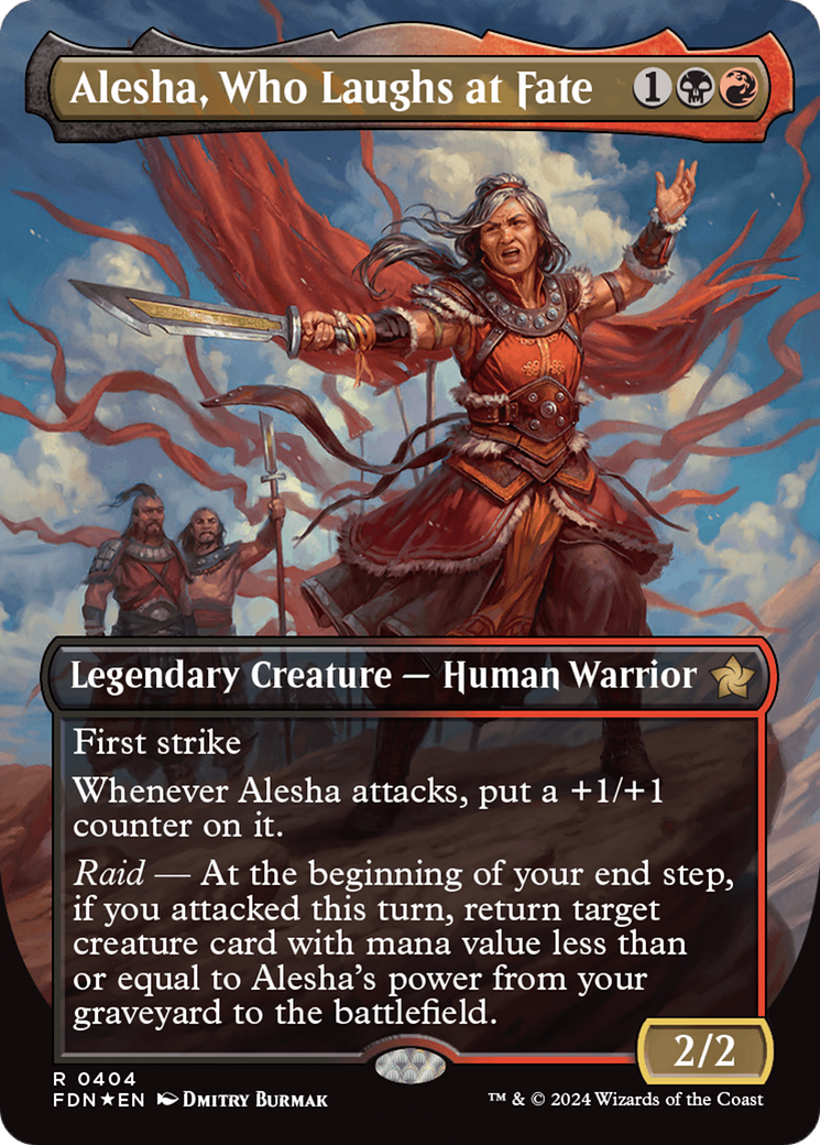 Alesha, Who Laughs at Fate (Borderless) (Mana Foil) [Foundations] | Impulse Games and Hobbies