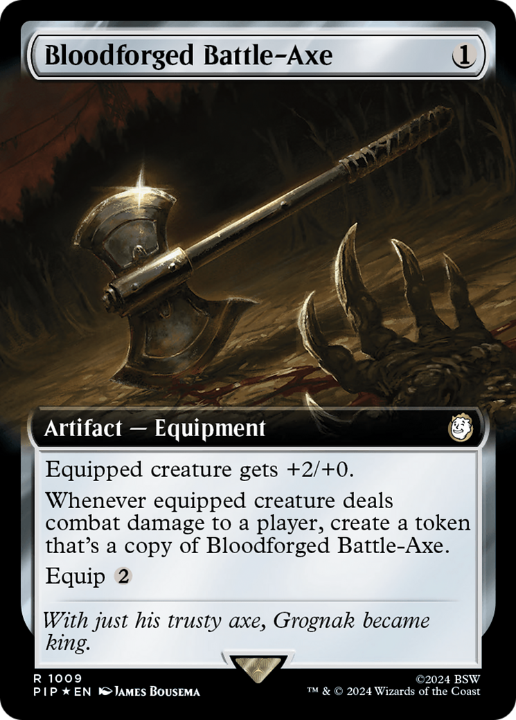 Bloodforged Battle-Axe (Extended Art) (Surge Foil) [Fallout] | Impulse Games and Hobbies