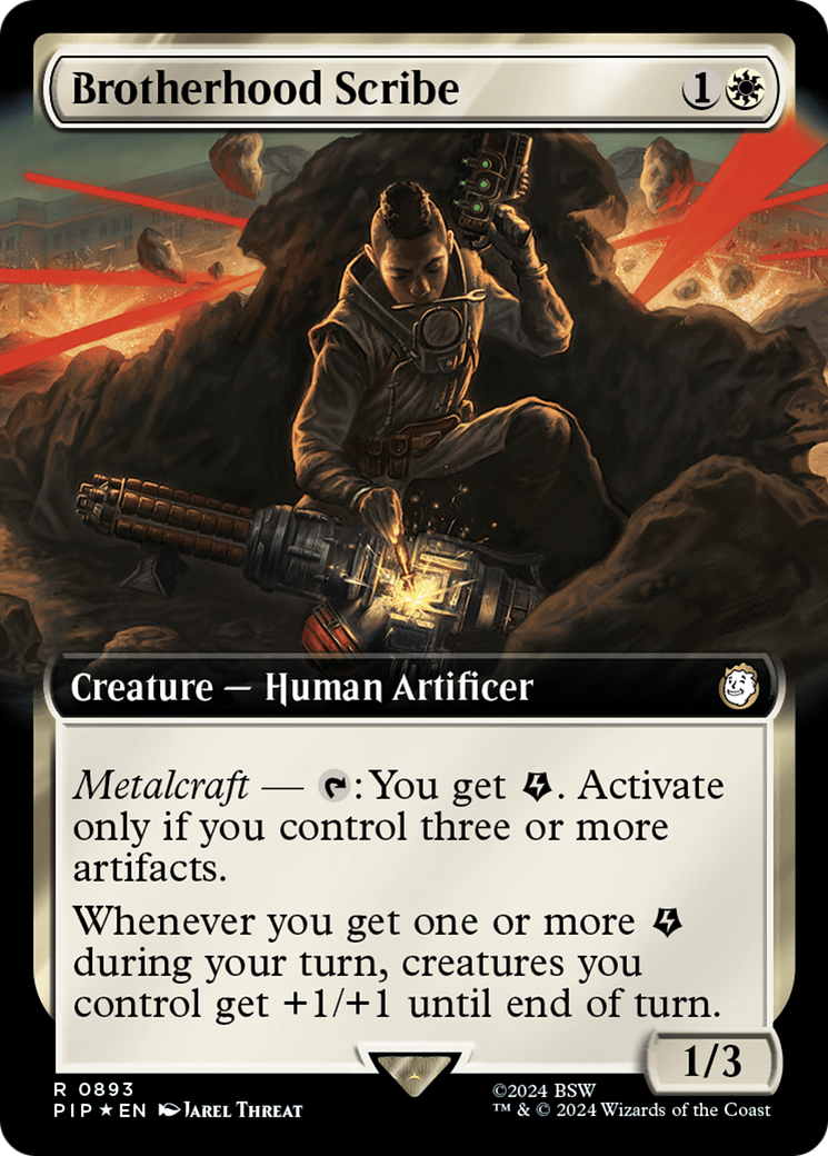 Brotherhood Scribe (Extended Art) (Surge Foil) [Fallout] | Impulse Games and Hobbies