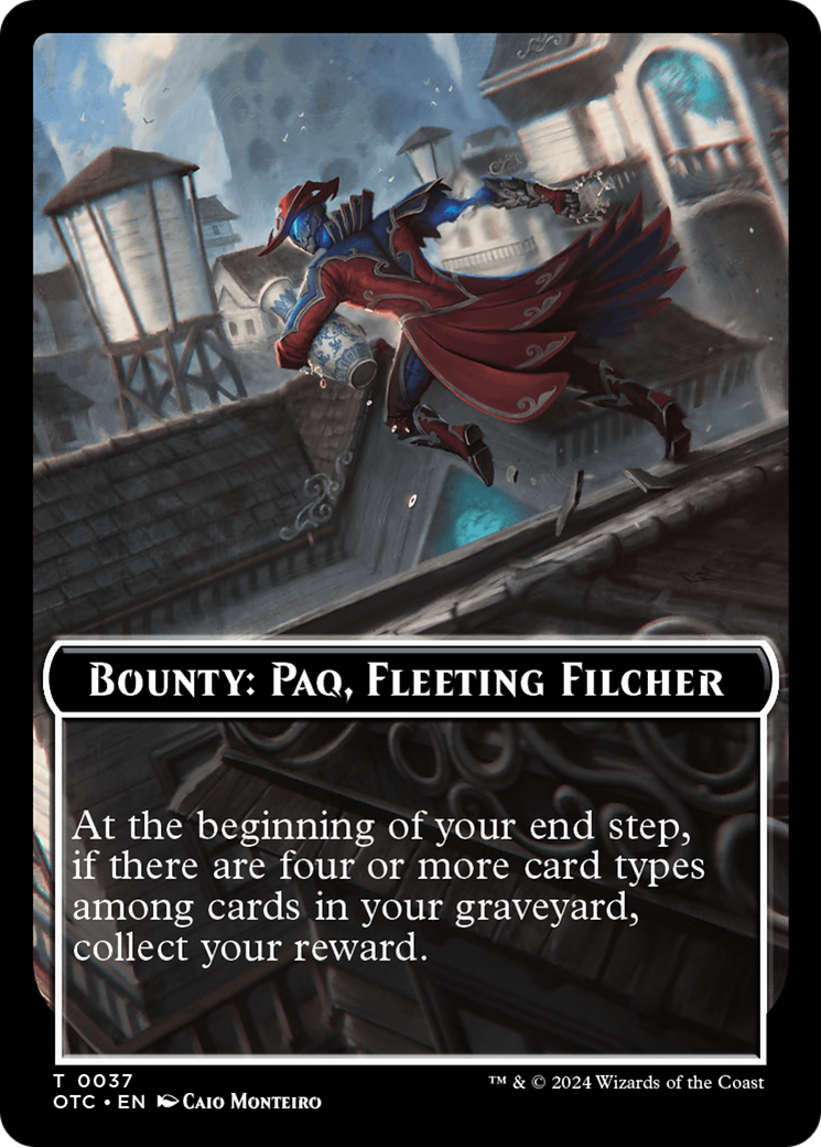 Bounty: Paq, Fleeting Filcher // Bounty Rules Double-Sided Token [Outlaws of Thunder Junction Commander Tokens] | Impulse Games and Hobbies