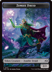 Zombie Druid // Treasure Double-Sided Token [Tarkir: Dragonstorm Tokens] | Impulse Games and Hobbies
