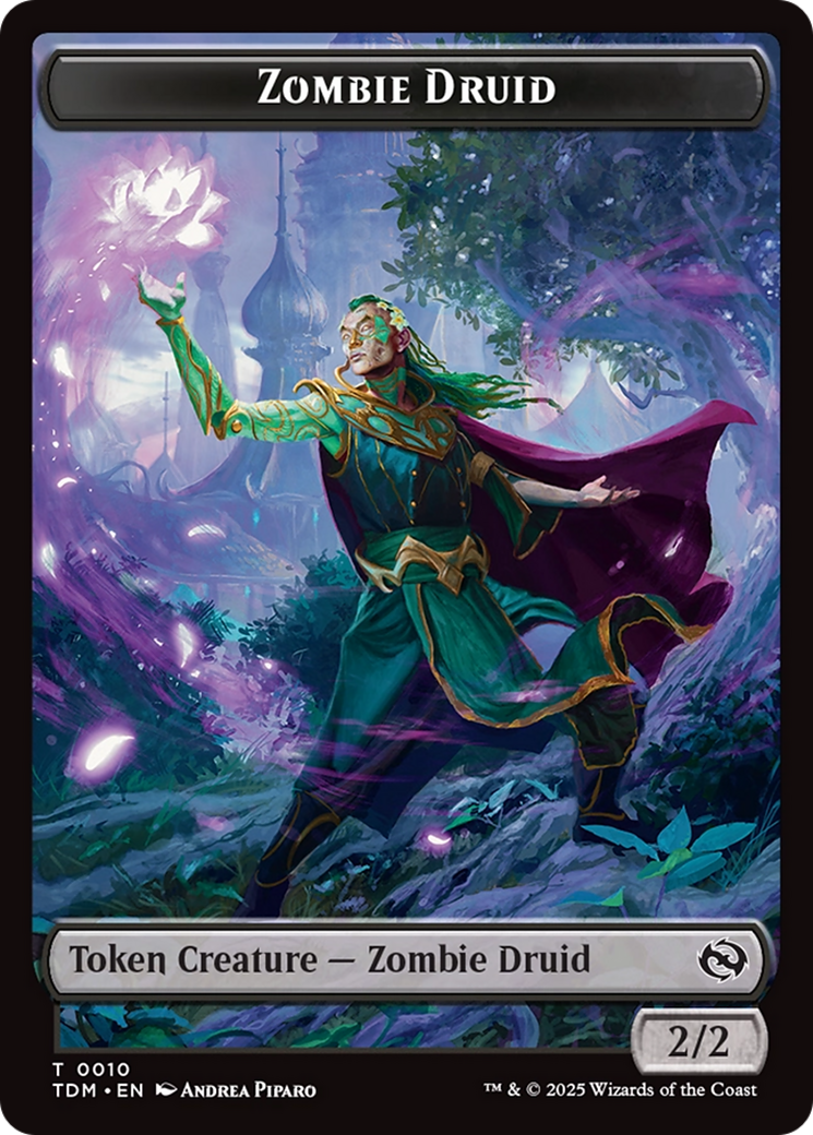 Treasure // Zombie Druid Double-Sided Token [Tarkir: Dragonstorm Tokens] | Impulse Games and Hobbies