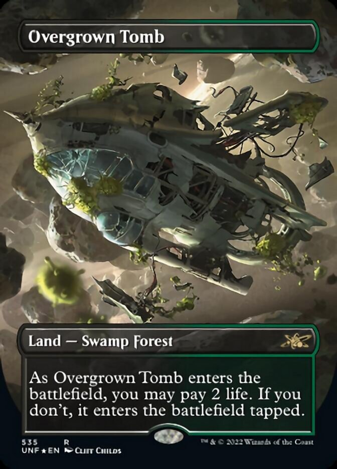 Overgrown Tomb (Borderless) (Galaxy Foil) [Unfinity] | Impulse Games and Hobbies