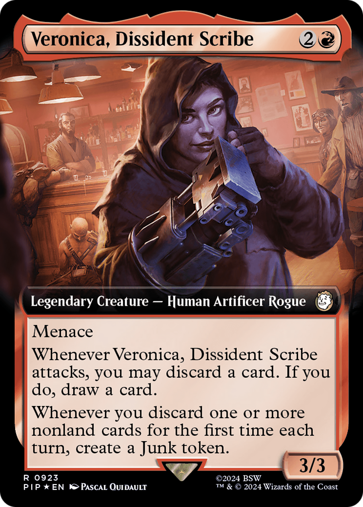 Veronica, Dissident Scribe (Extended Art) (Surge Foil) [Fallout] | Impulse Games and Hobbies