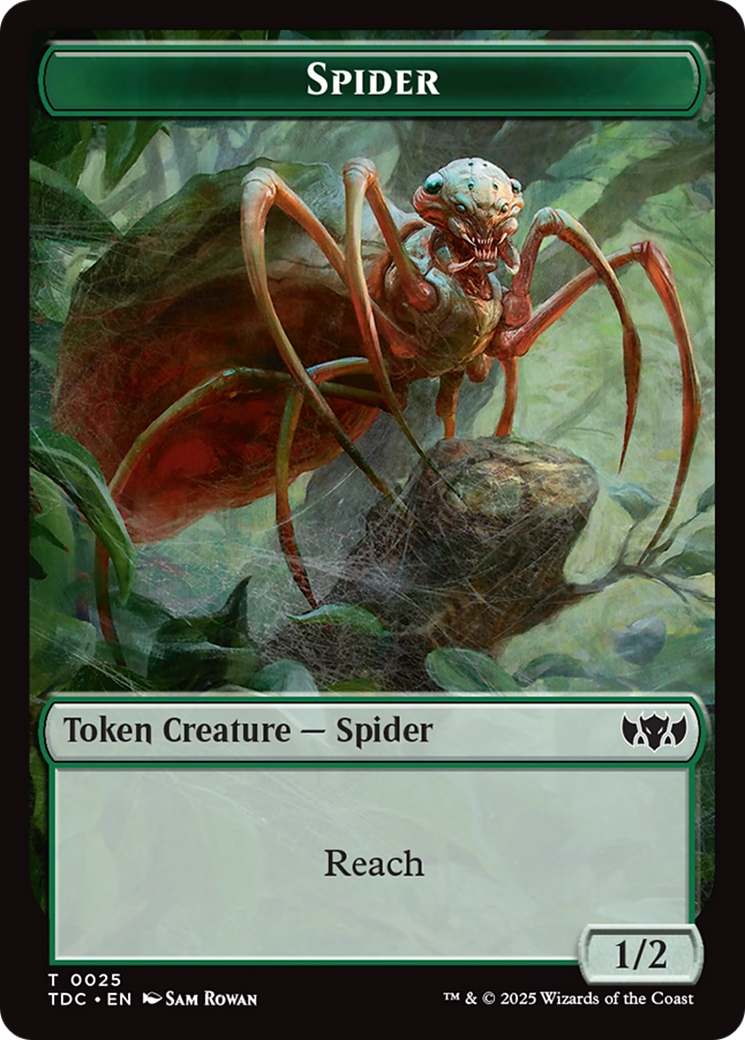 Wall // Spider Double-Sided Token [Tarkir: Dragonstorm Commander Tokens] | Impulse Games and Hobbies