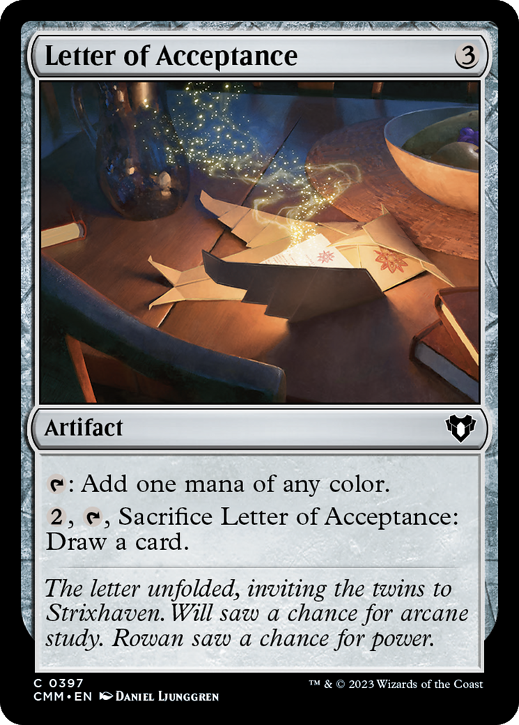 Letter of Acceptance [Commander Masters] | Impulse Games and Hobbies