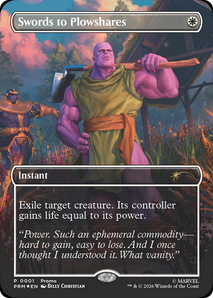 Swords to Plowshares (Borderless) (Magazine Insert) [Media Promos] | Impulse Games and Hobbies